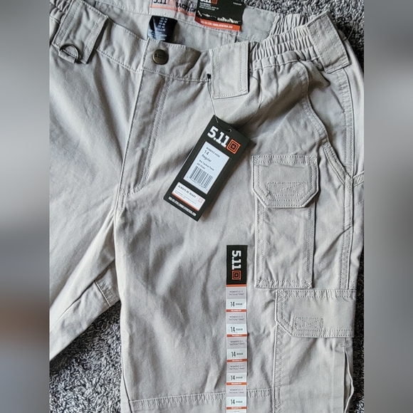 5.11 Tactical Series Relaxed Fit Khaki Cargo-Style Pants - Picture 4 of 10